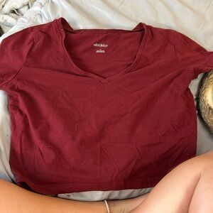 wildfable red cropped top - L